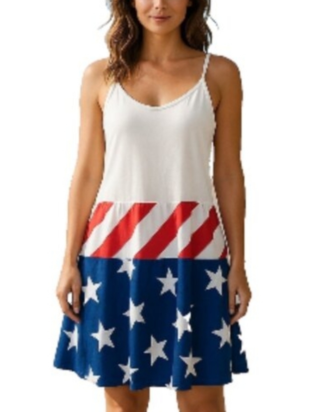 Lascana Dress Women's Size 10 Red White & Blue Stars and Stripes NWT